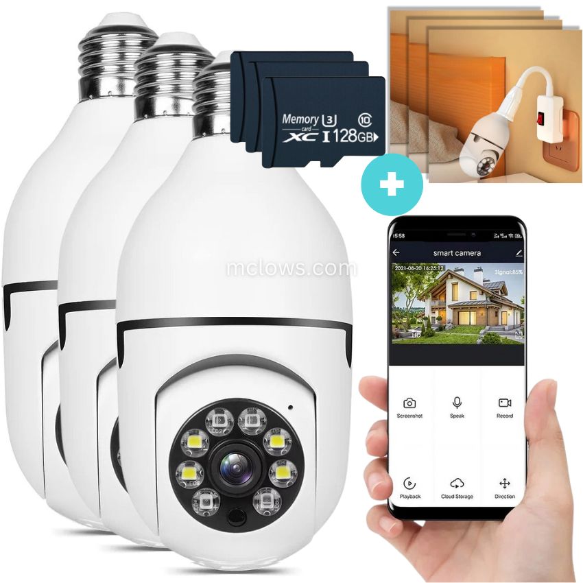 McLows The Original BulbCam360 - Wireless Smart Security Cam