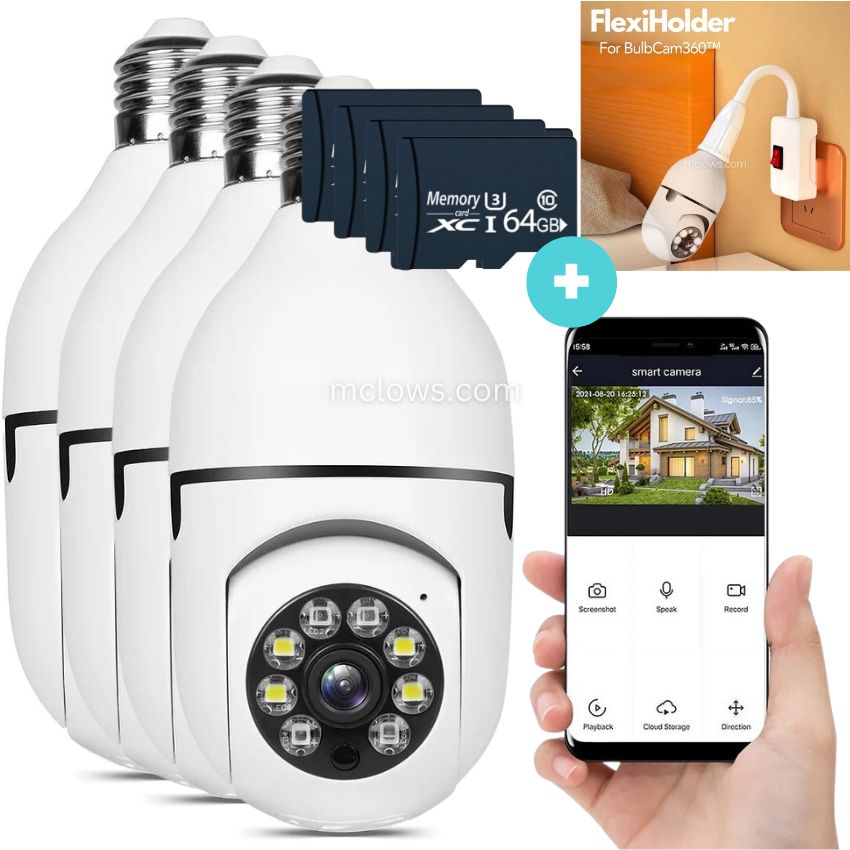 McLows The Original BulbCam360 - Wireless Smart Security Cam