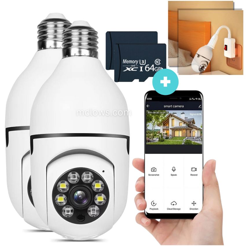 McLows The Original BulbCam360 - Wireless Smart Security Cam