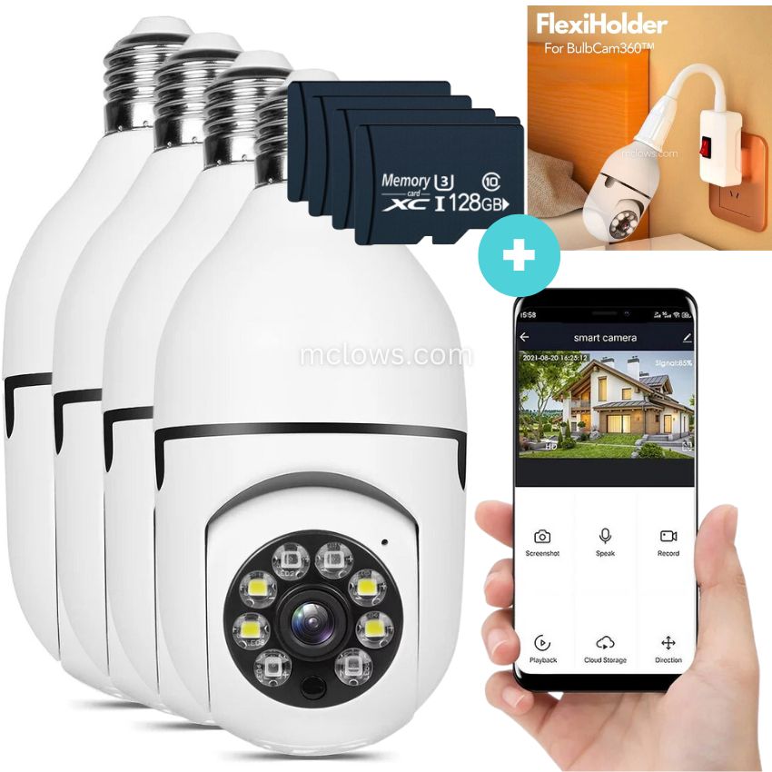 McLows The Original BulbCam360 - Wireless Smart Security Cam