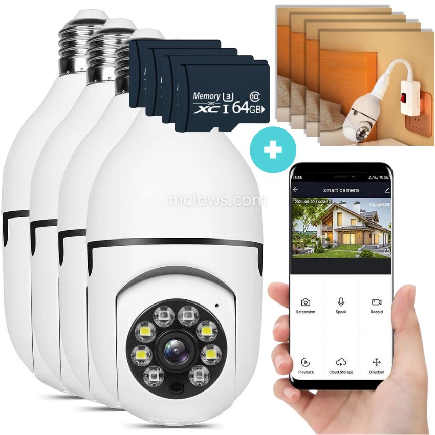 McLows The Original BulbCam360 - Wireless Smart Security Cam