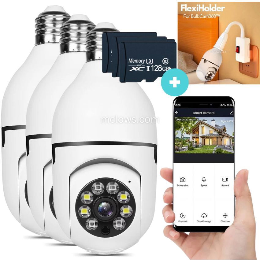 McLows The Original BulbCam360 - Wireless Smart Security Cam