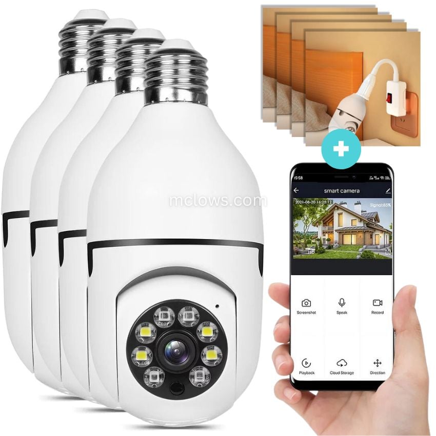 McLows The Original BulbCam360 - Wireless Smart Security Cam