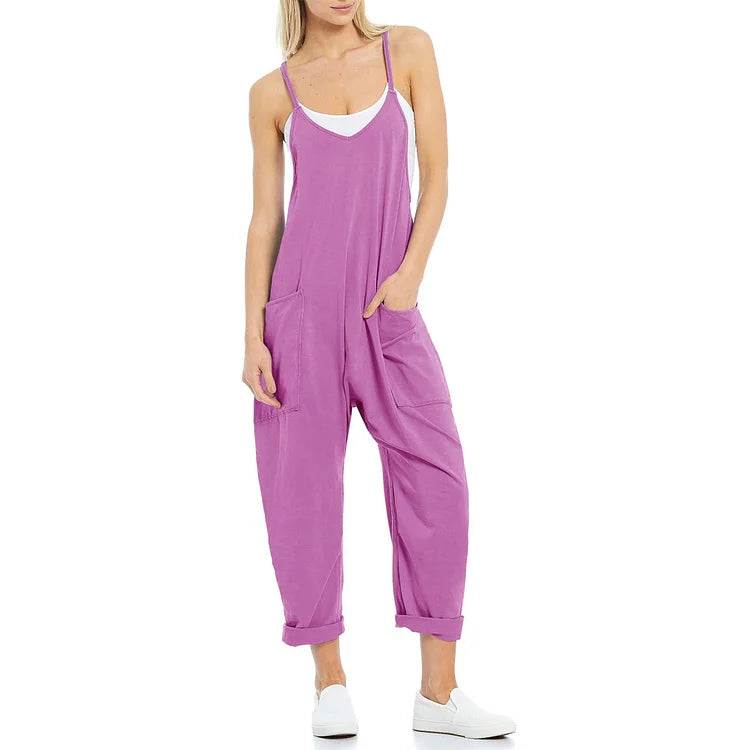 Tuoria Womens Casual Wide-Leg Jumpsuit