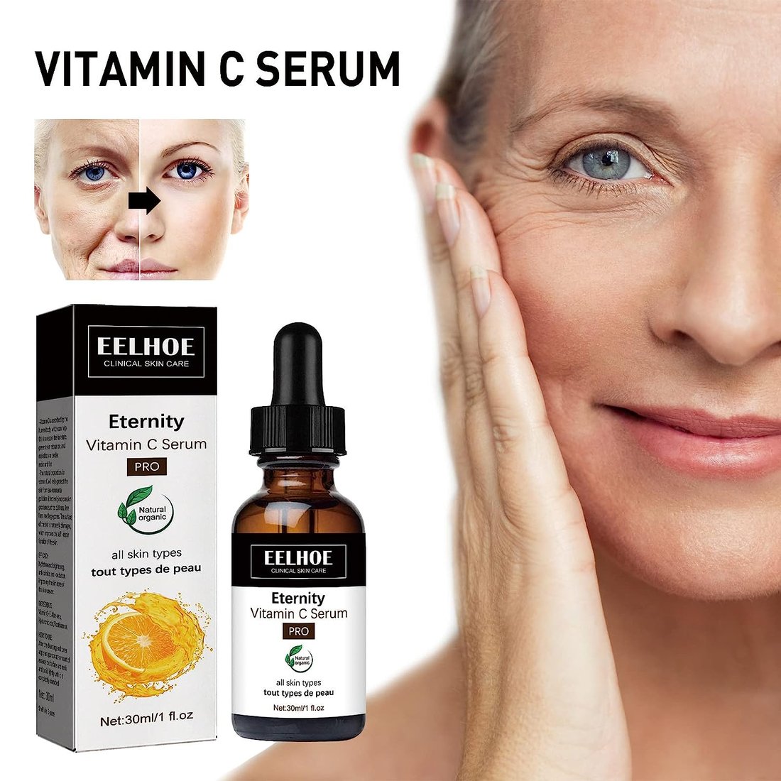 Vitamin C Serum Essence - Lighten fine lines, Firm and rejuvenate skin, Moisturize and moisturize