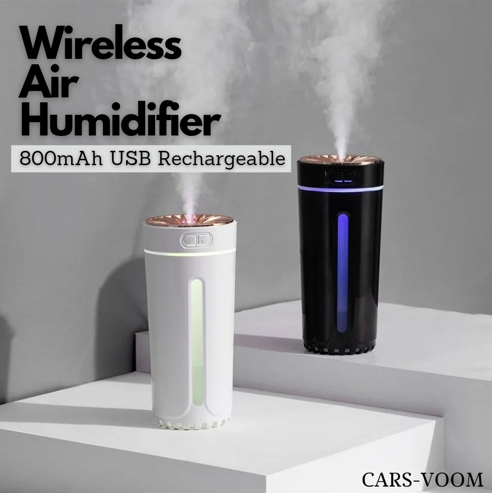 Wireless Air Humidifier – 800mAh USB Rechargeable | Silent Colorful Diffuser