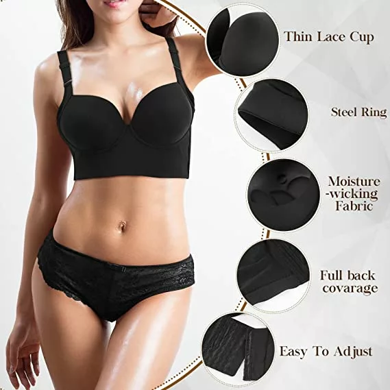 Woobilly Deep Cup Bra Hide Back Fat With Shapewear Incorporated (Buy 1 Get 1 Free)