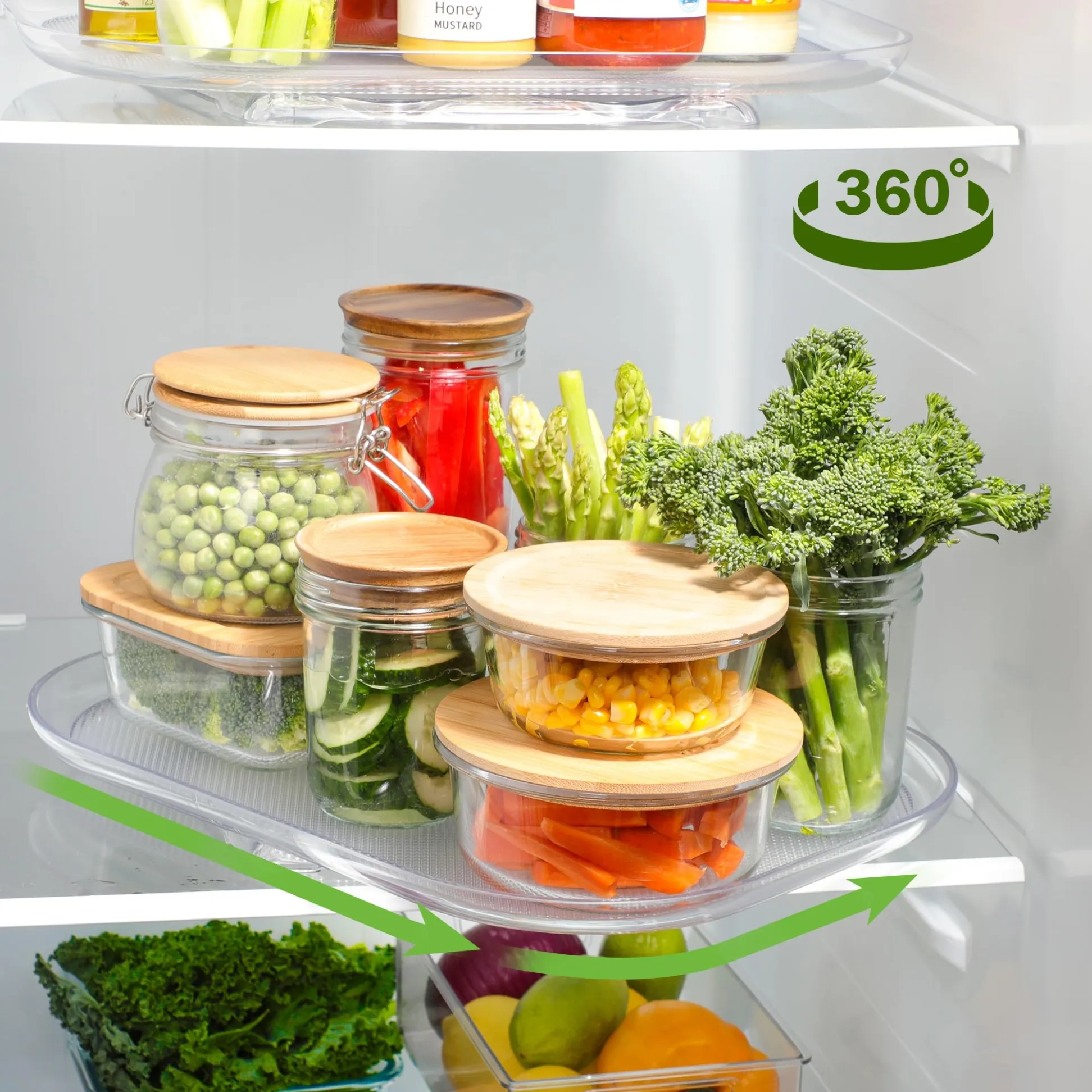 2023 New Lazy Susans Turntable Organizer for Refrigerator