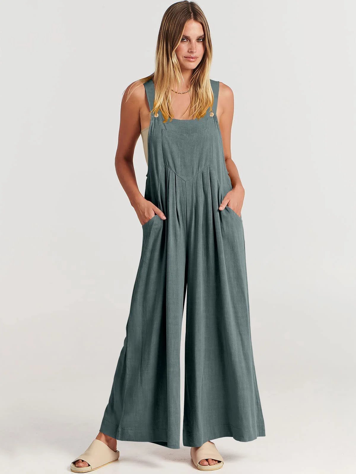 2023 Newest Plus Size Wide Leg Overalls Jumpsuit