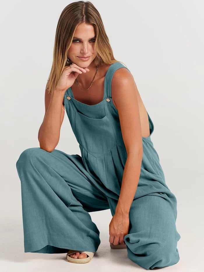 2023 Newest Plus Size Wide Leg Overalls Jumpsuit