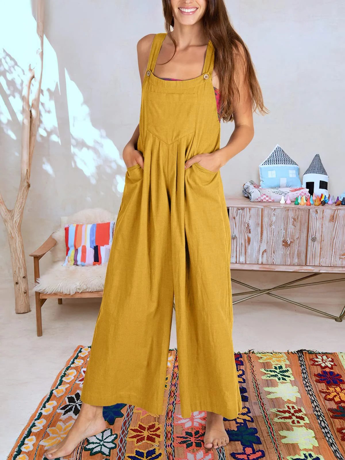 2023 Newest Plus Size Wide Leg Overalls Jumpsuit