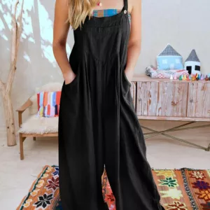 2023 Newest Plus Size Wide Leg Overalls Jumpsuit