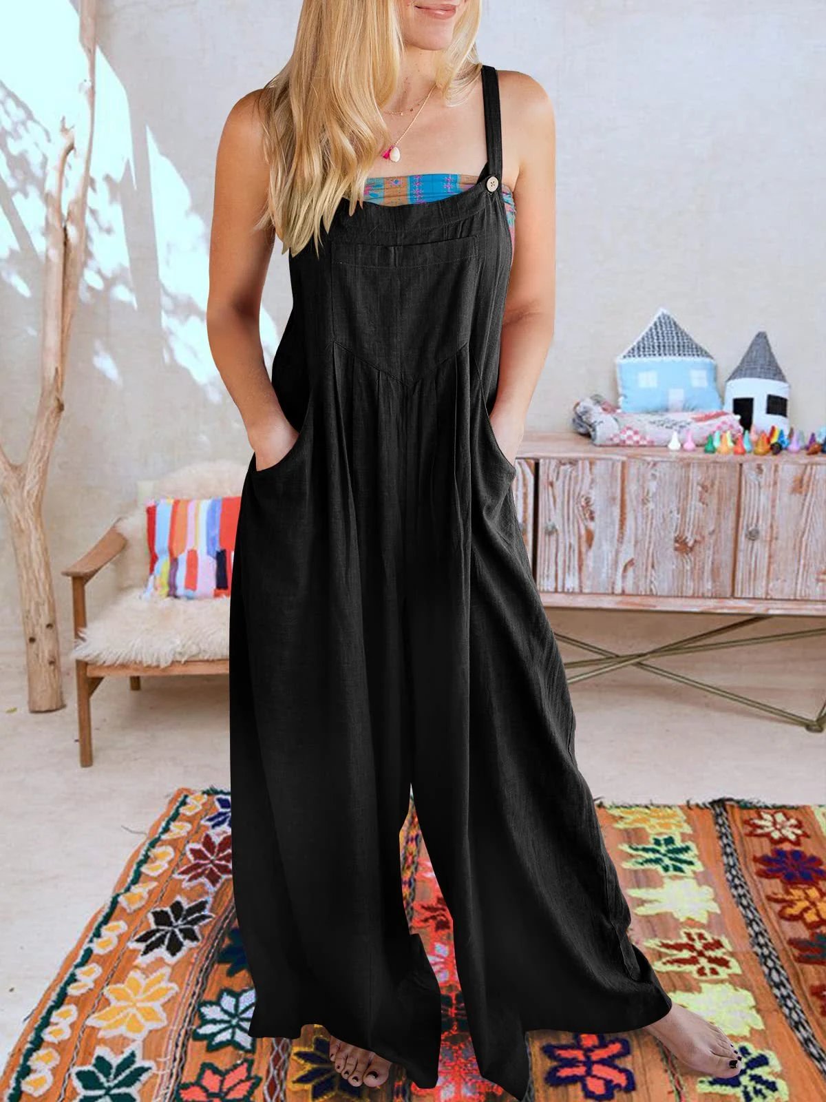 2023 Newest Plus Size Wide Leg Overalls Jumpsuit