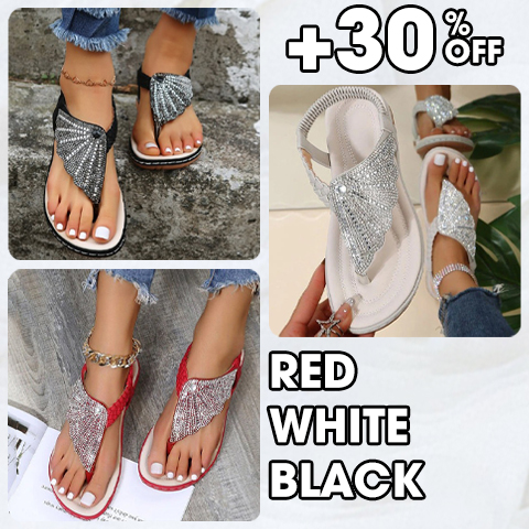 2023 Ortopedic Womenâ€™s Sandals Casual Crystal Roman Slippers