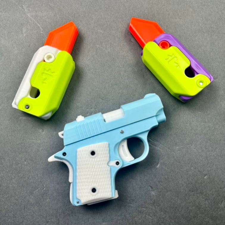 3D Printed Baby Mini M1911 Gravity Cub Jumping Small Knife Fidgets