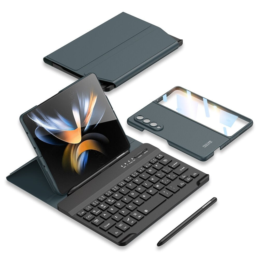 4-In-1 Wireless keyboard Leather Magnetic Flip Case - Z Fold Series