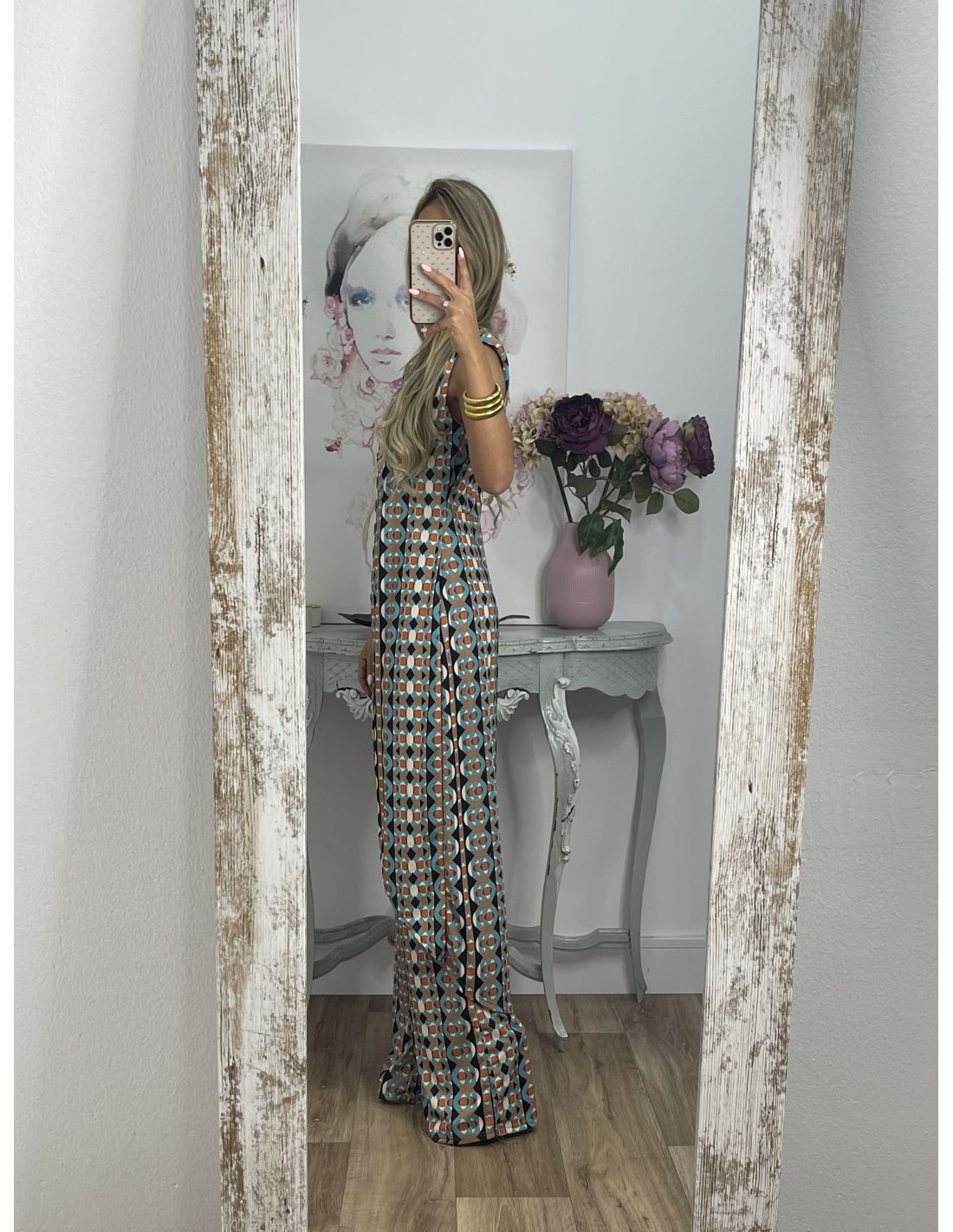 5 Colors Abstract Printed Top+Pants Comfy Suit