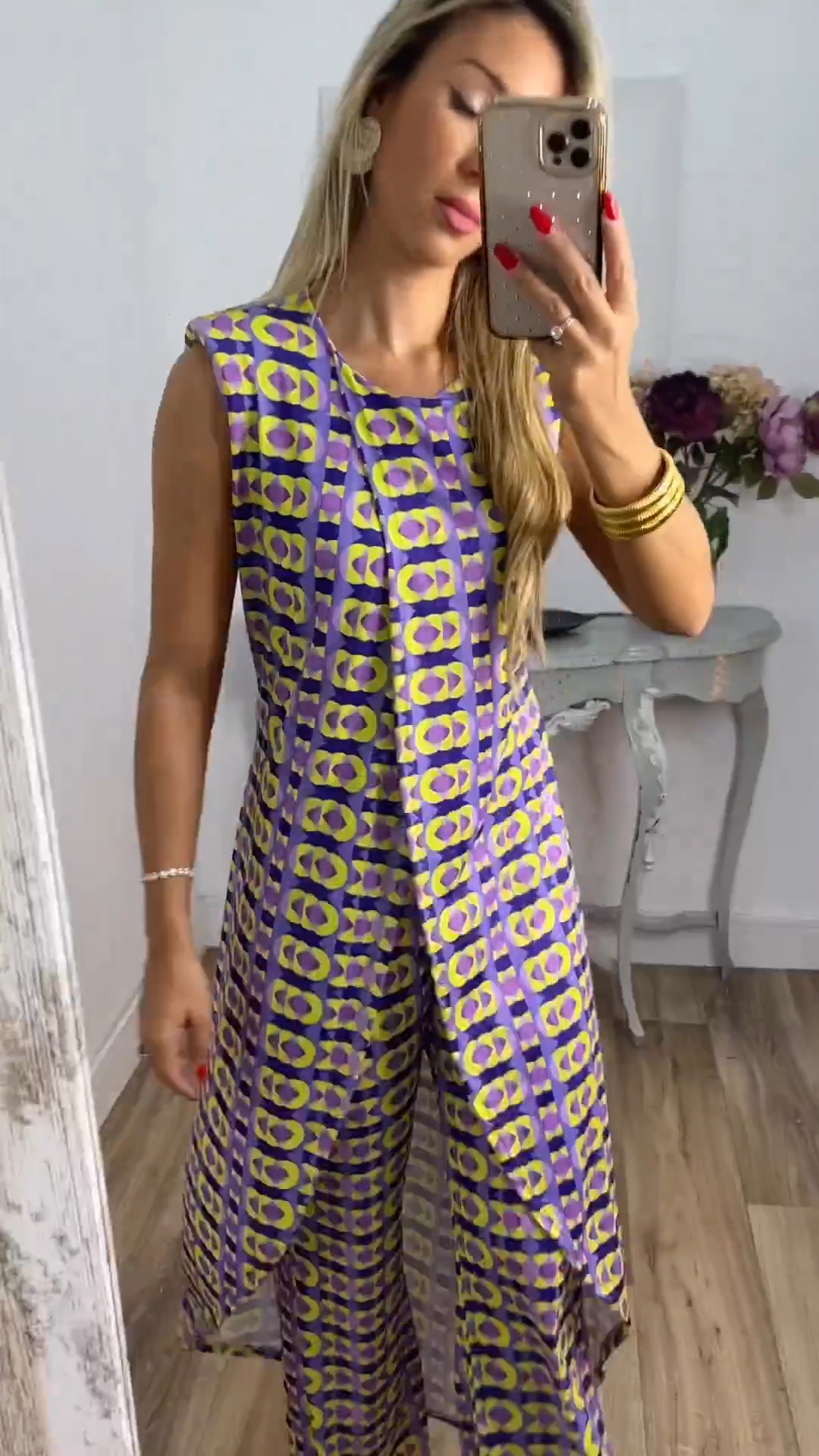 5 Colors Abstract Printed Top+Pants Comfy Suit