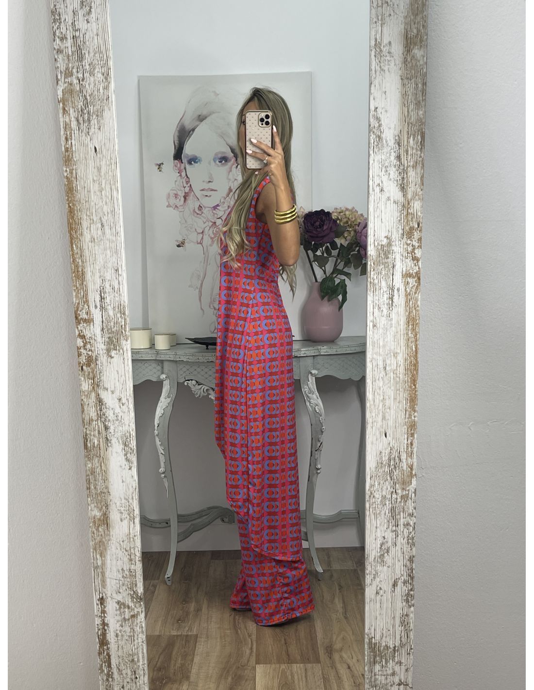 5 Colors Abstract Printed Top+Pants Comfy Suit