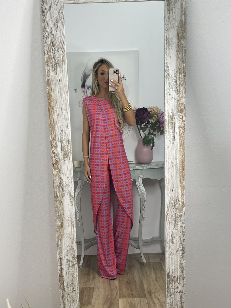 5 Colors Abstract Printed Top+Pants Comfy Suit