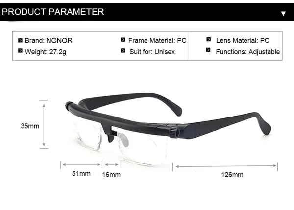 ADJUSTABLE FOCUS GLASSES NEAR AND FAR SIGHT