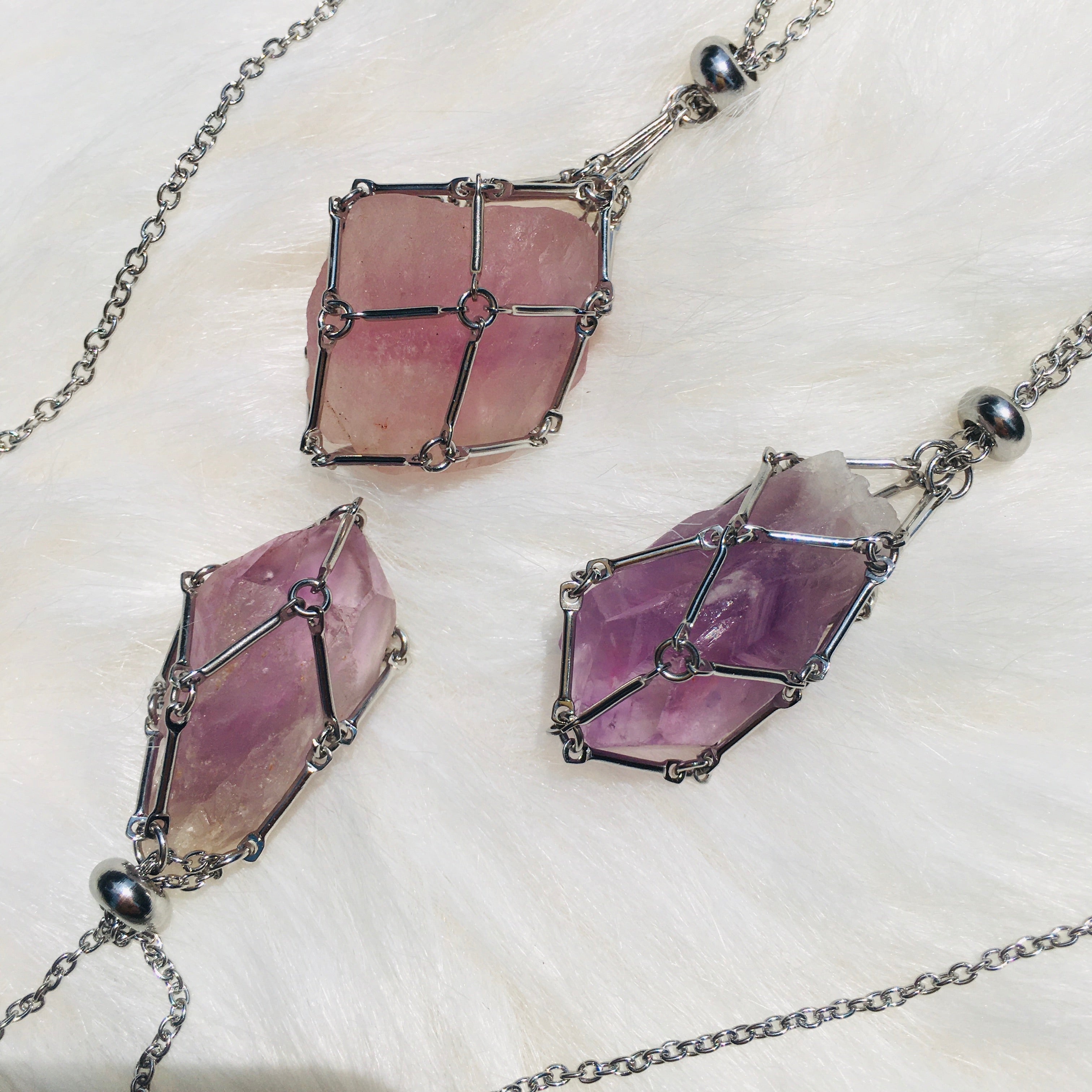 Crystal Stone Holder Necklace