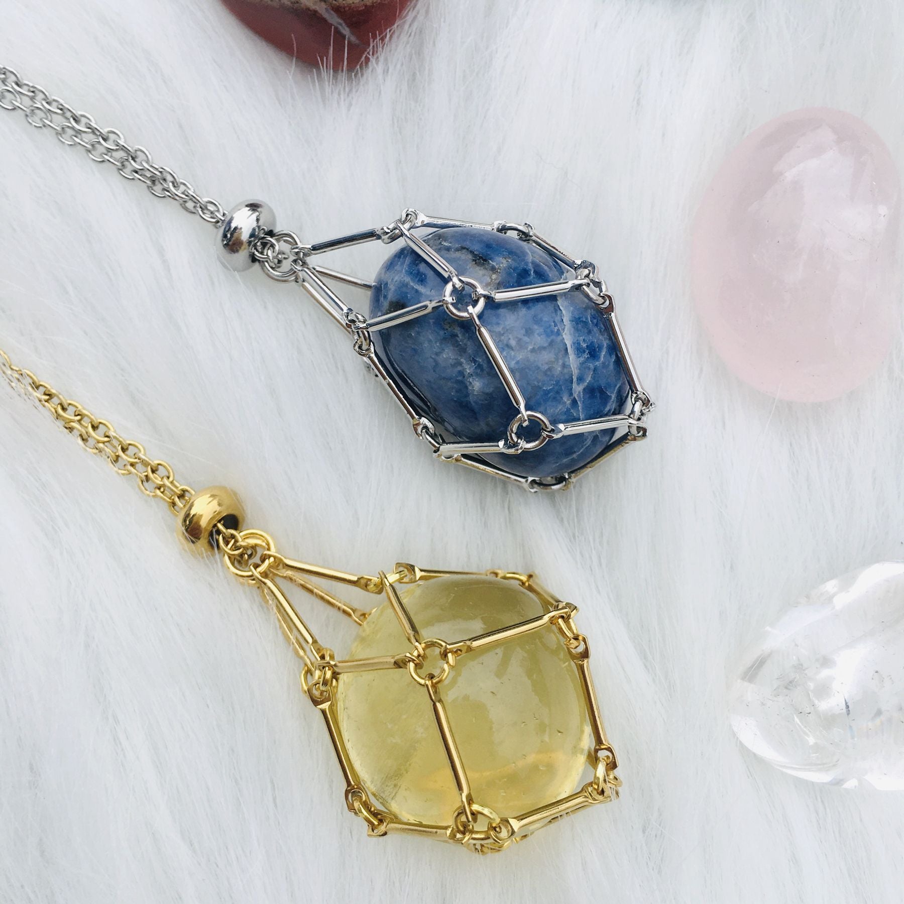 Crystal Stone Holder Necklace