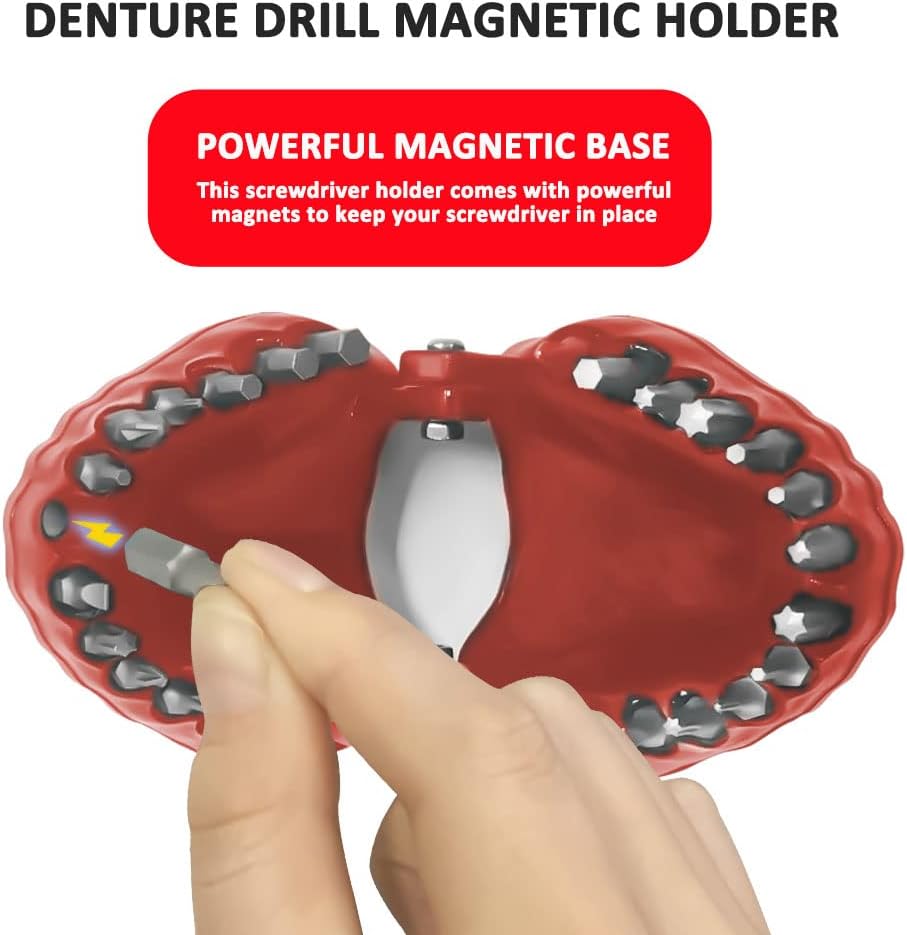 Denture Drill Bit Holder with 28 Bits Set