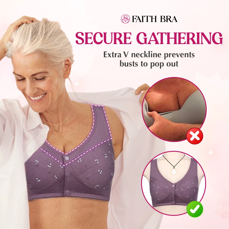 Faith Bra – Designed for Senior – Front Closure Cotton Bra