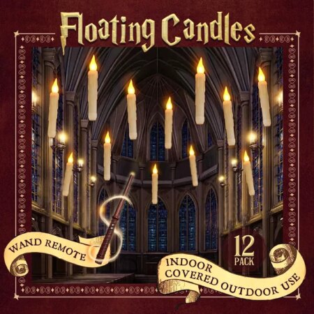 Floating LED Candles with Wand Remote Control