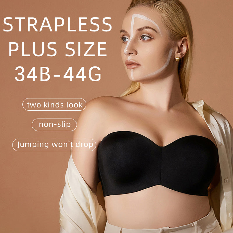 Full Support Non-Slip Convertible Bandeau Bra-Black