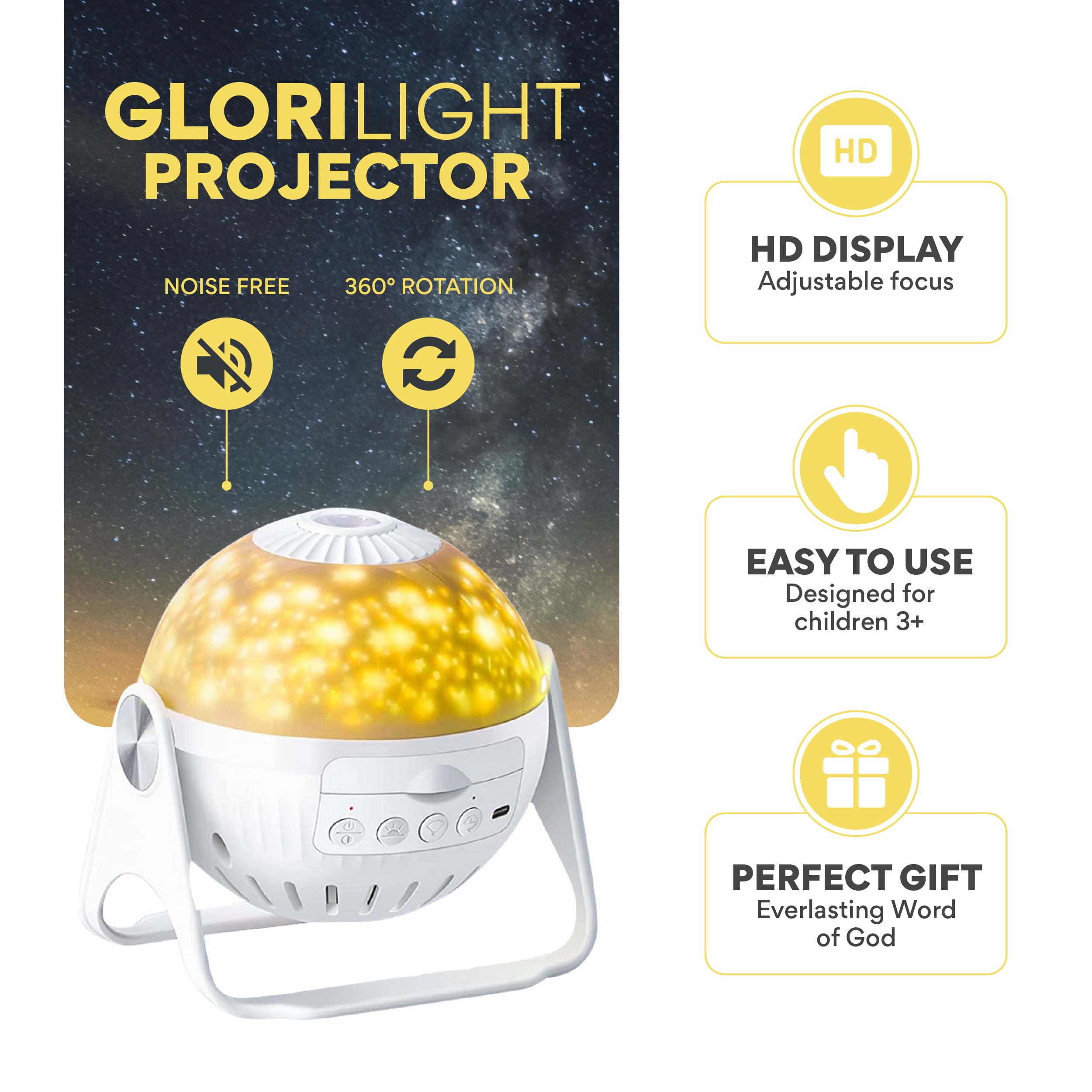 GloriLight Starter Kit: Projector + FREE 6 Bible Verse Discs