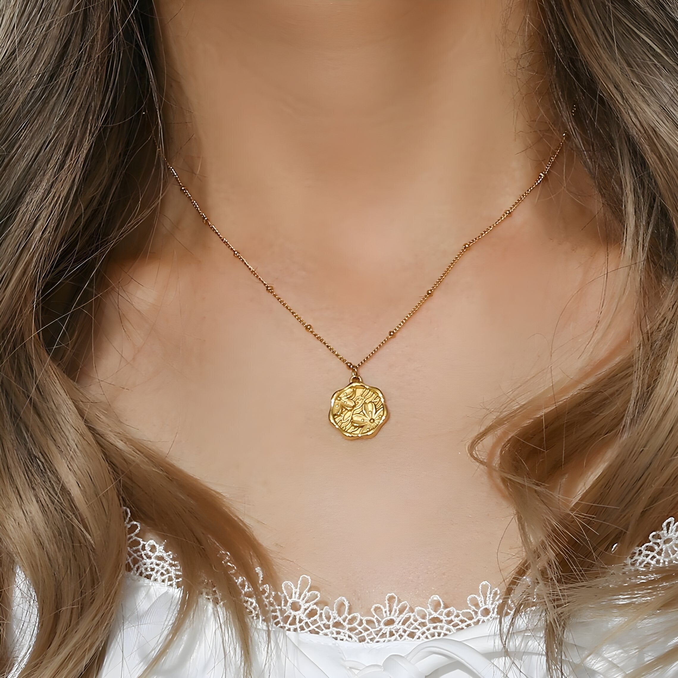 Gold Cherry Blossom Necklace