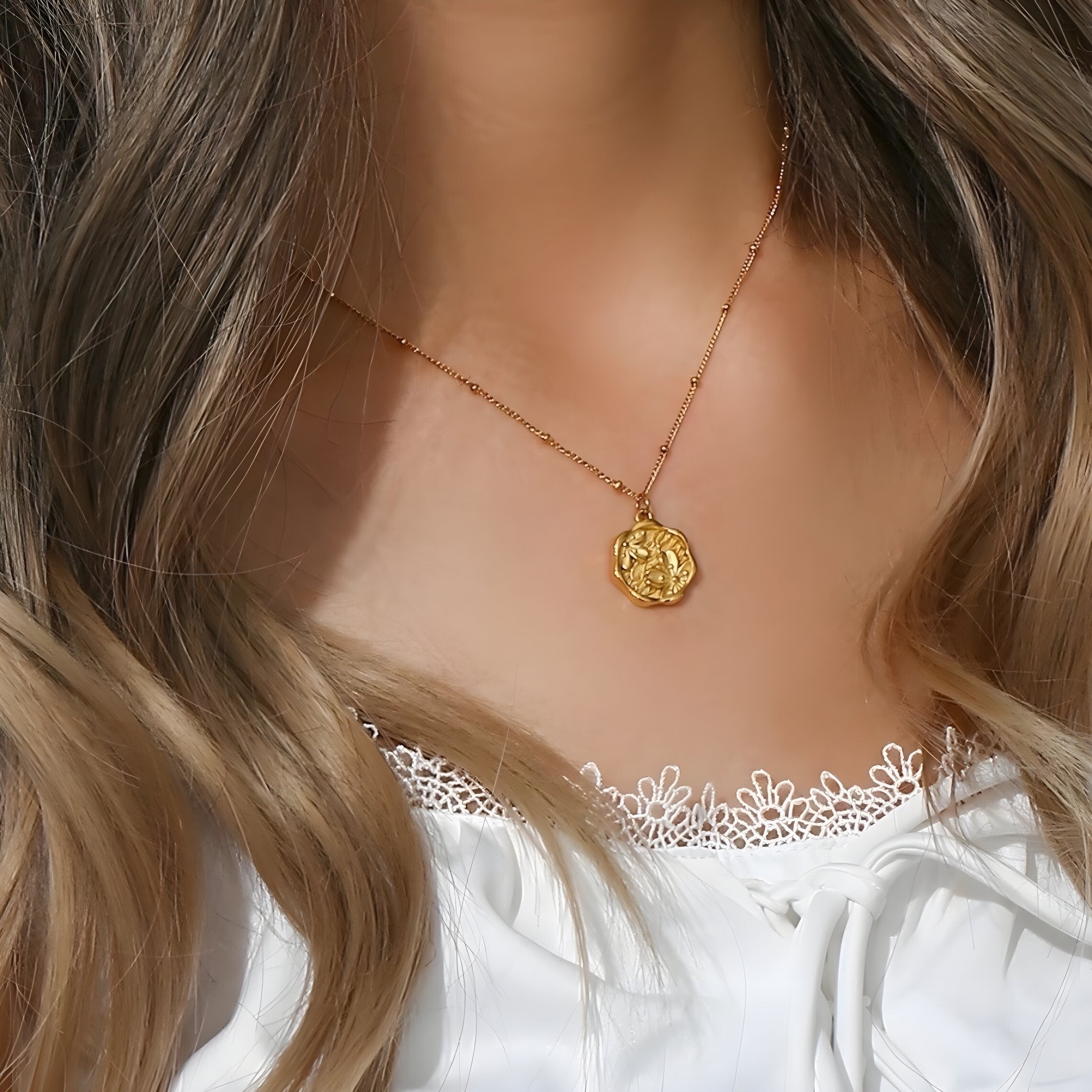 Gold Cherry Blossom Necklace