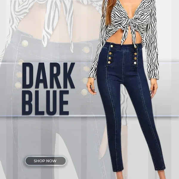 Hot Sale-49% OFF - Double Breasted High Waist Skinny Jeans