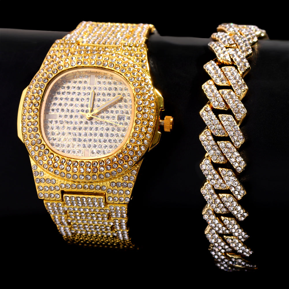 Iced Out Watch with Bracelet