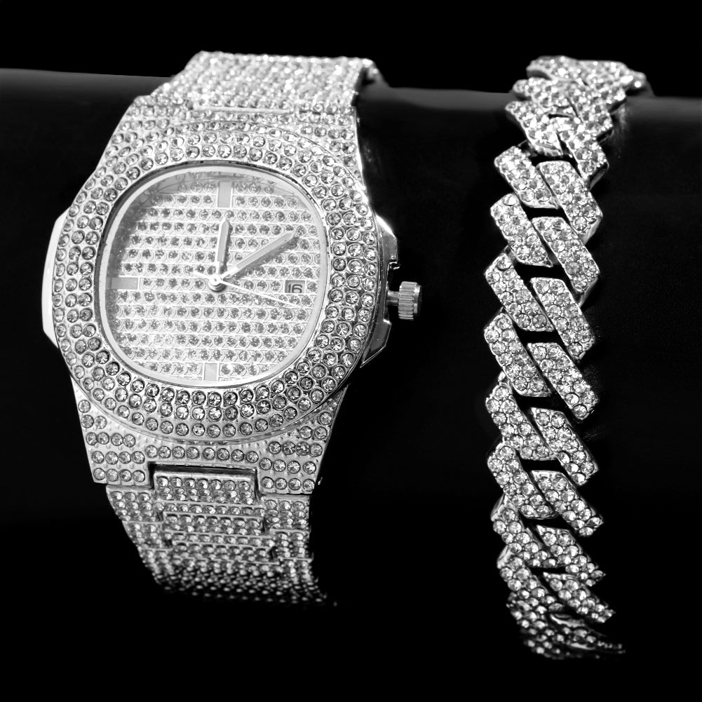 Iced Out Watch with Bracelet