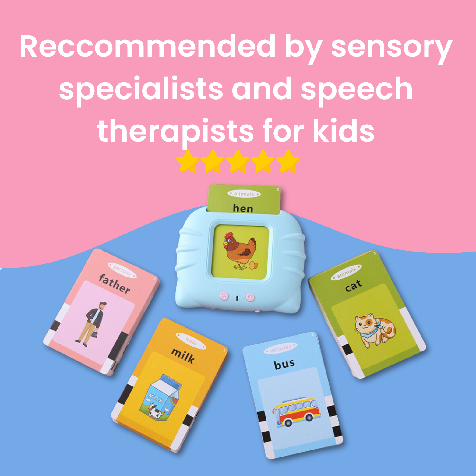 Kiddo lingo Kids Early Learning Flashcards - Audible Reading Device + 112 Cards