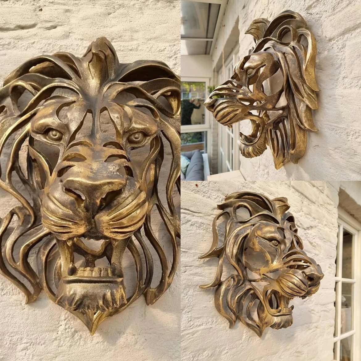 LAST DAY - 49%OFF - Rare Find-Large Lion Head Wall Mounted Art Sculpture