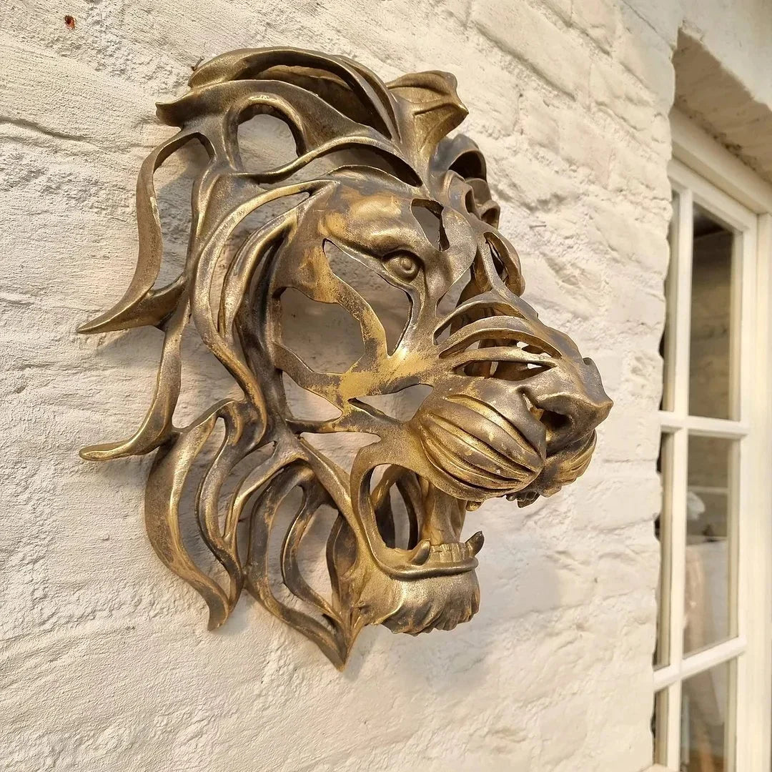 LAST DAY - 49%OFF - Rare Find-Large Lion Head Wall Mounted Art Sculpture