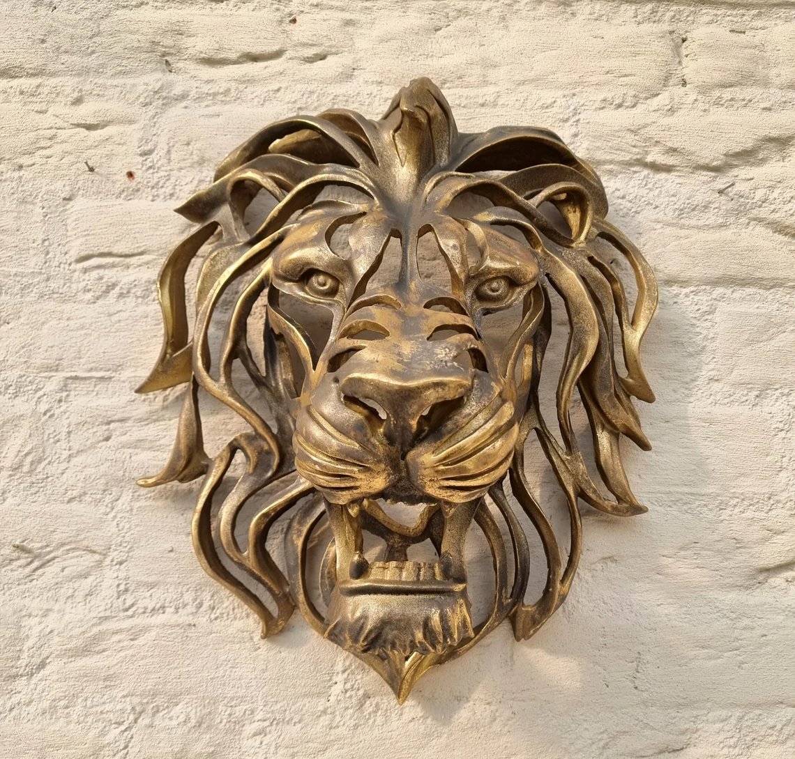 LAST DAY - 49%OFF - Rare Find-Large Lion Head Wall Mounted Art Sculpture