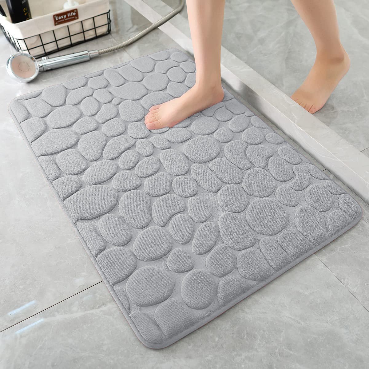 Last Day 48% OFF - Cobblestone Embossed Bathroom Bath Mat