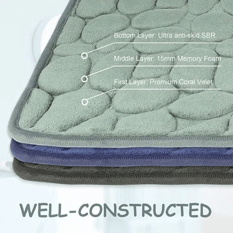 Last Day 48% OFF - Cobblestone Embossed Bathroom Bath Mat