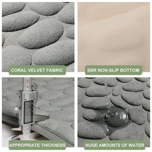 Last Day 48% OFF - Cobblestone Embossed Bathroom Bath Mat