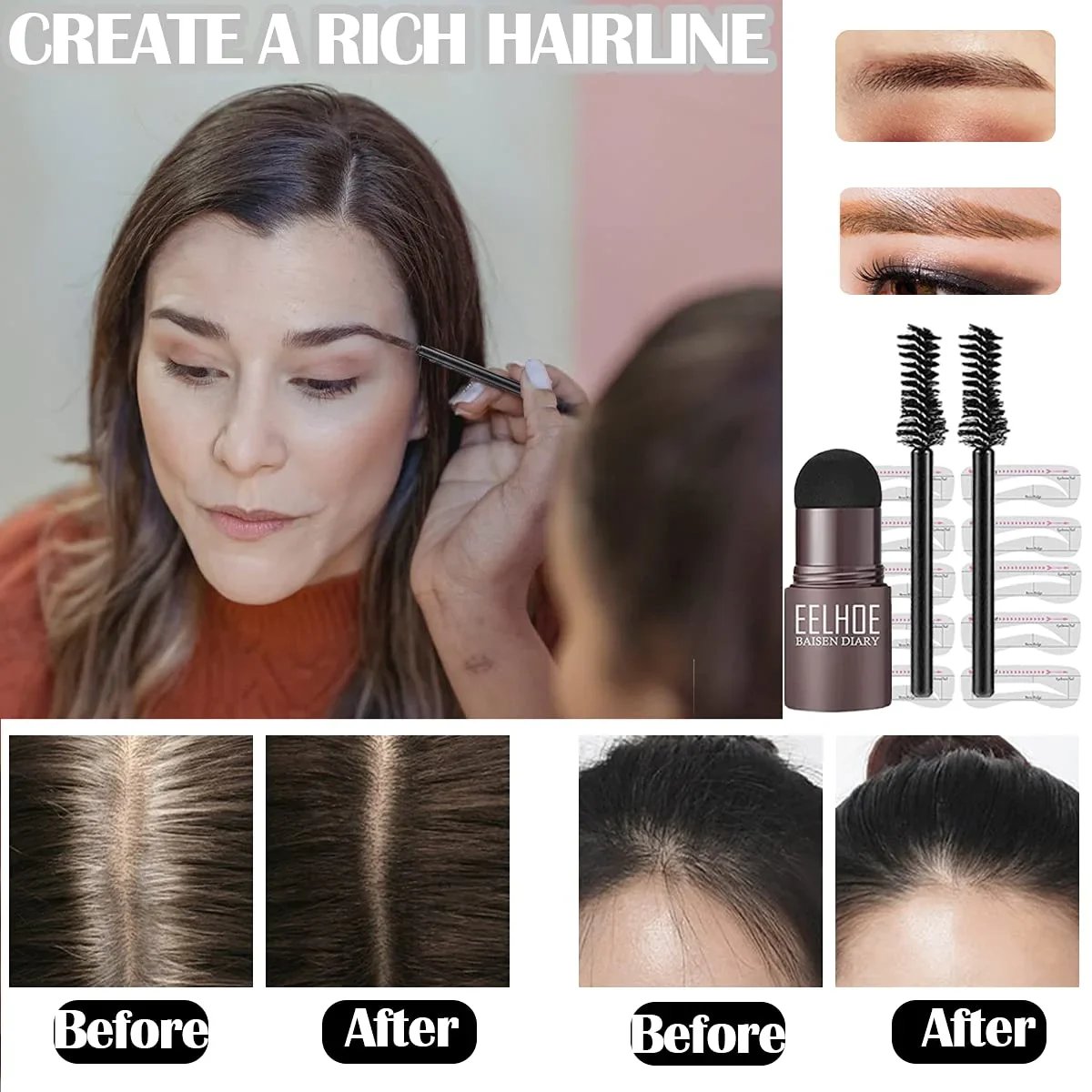 LAST DAY 49% OFF - Brow Stamp Set + 10 Templates & 2 Brow Brushes