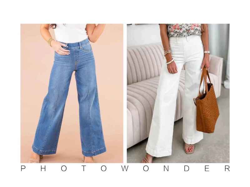 emlaina - SEAMED FRONT WIDE LEG JEANS