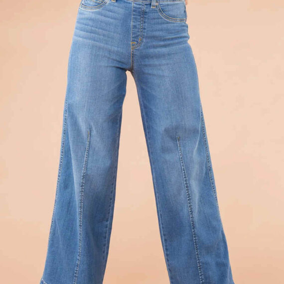 emlaina - SEAMED FRONT WIDE LEG JEANS - Lulunami