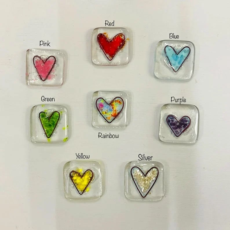 Last day 70% OFF-Fused Glass Heart Pocket Token