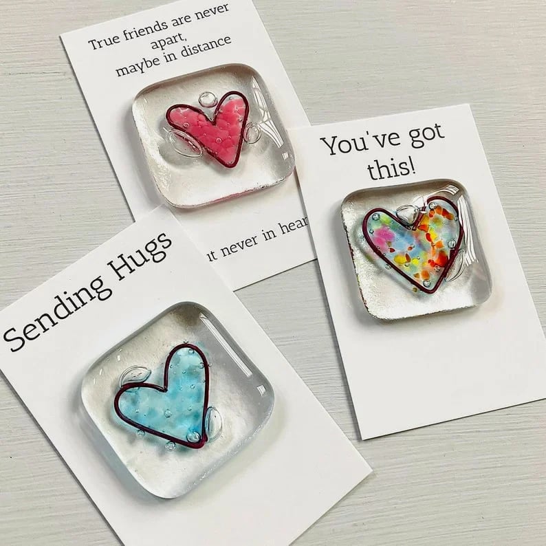 Last day 70% OFF-Fused Glass Heart Pocket Token