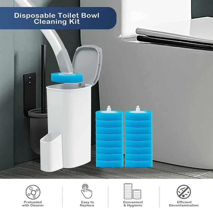 Last Day Promotion 50% OFF - Disposable Replacement Brush Head Toilet Brush Set